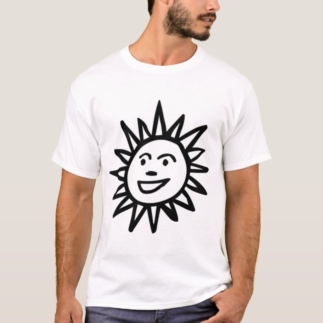 Camiseta Motivo de Sol Dibujado a Mano (Anverso)
