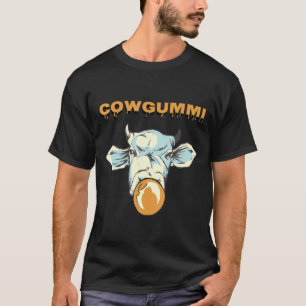 Camiseta Motivo de vaca con chicle en diseño retro granjero