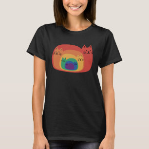 Camiseta motivo del gato arco iris para hombres mujeres niñ