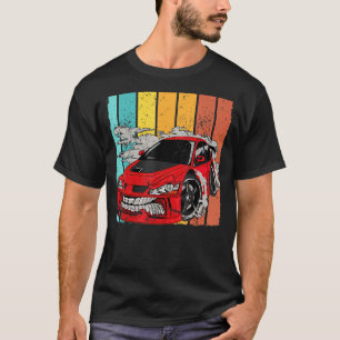 Camiseta Motivo del Racecar de conducción retro de vagón de