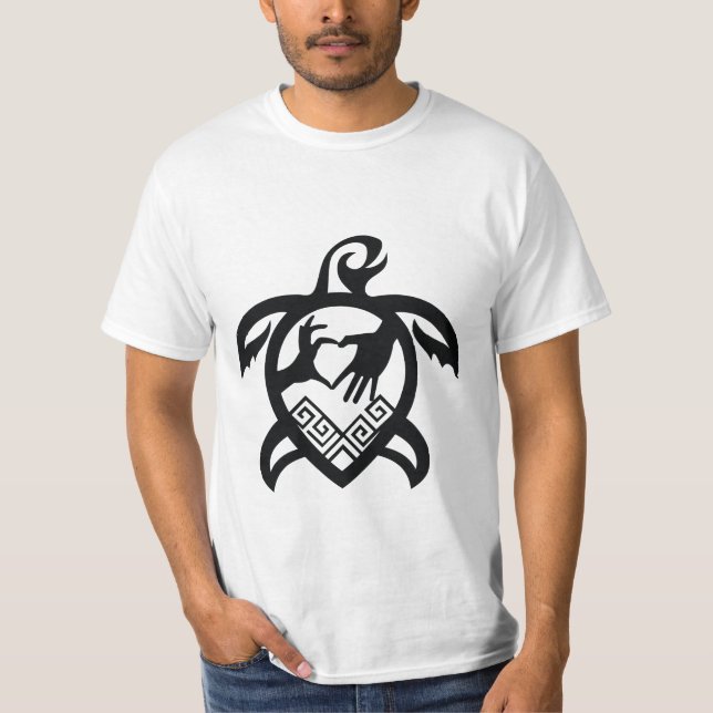 Camiseta Motivo monocromo de la tortuga (Anverso)