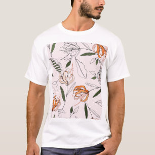 Camiseta Motivos botánicos, aislados, florales sin costura.
