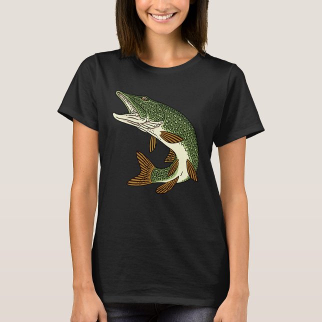 Camiseta Motivos depredadores de lucio de pesca de peces pa (Anverso)