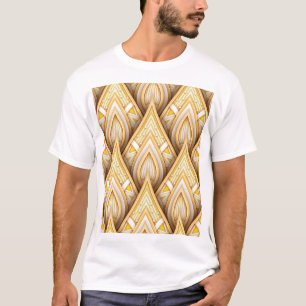 Camiseta Motivos Étnicos Oro: Lujoso y Sin Marea