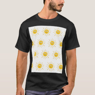 Camiseta Motivos solares: bocetos vintage impecables.