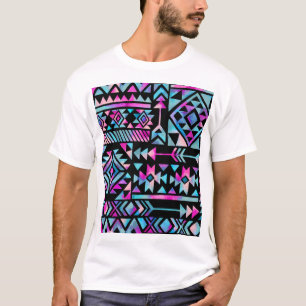 Camiseta Motivos tribales acuarelas, tapicería étnica.