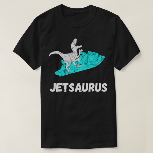 Camiseta Moto acuática dinosaurios agua divertida Jetski Di (Diseño del anverso)