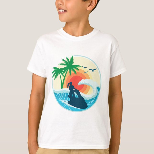 Camiseta Moto de agua y olas (Anverso)