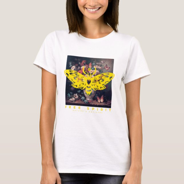 Camiseta Moto de ánimo libre y vasa de flores (Anverso)