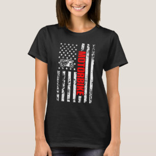 Camiseta Moto de Carreras Patriótica Deportiva Bandera Esta