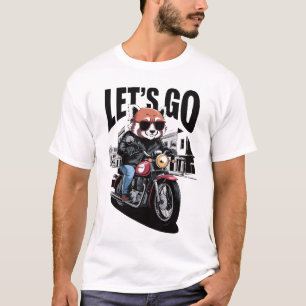 Camiseta Moto de conducción del Panda Rojo