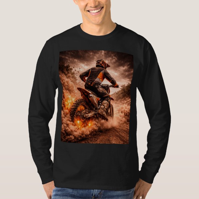 Camiseta Moto de cross ardiente (Anverso)