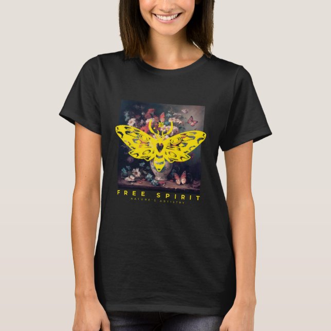 Camiseta Moto de espíritu libre y negro de la vesícula de f (Anverso)