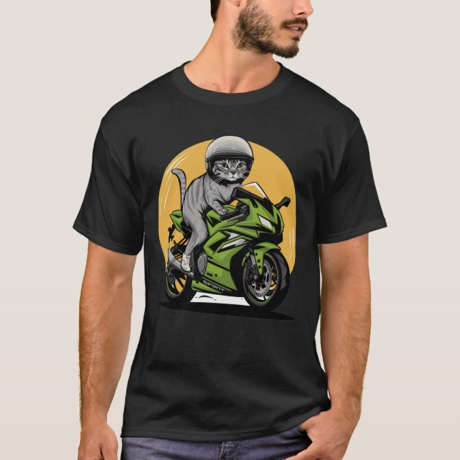 Camiseta moto de gato (Anverso)
