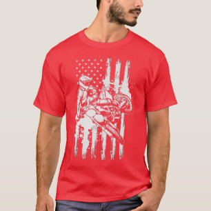 Camiseta Moto de la bandera estadounidense de la motociclet