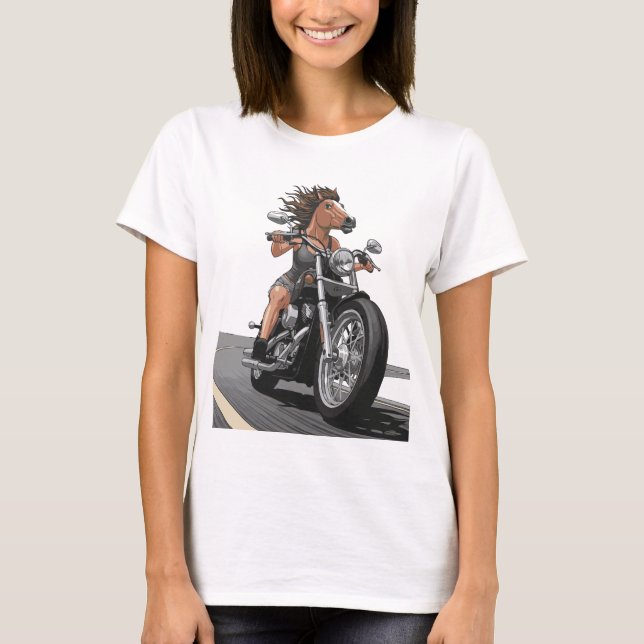 Camiseta Moto de la dama de caballo (Anverso)