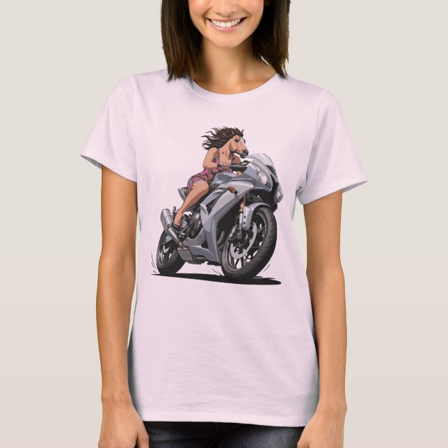 Camiseta Moto de la dama de caballo (Anverso)