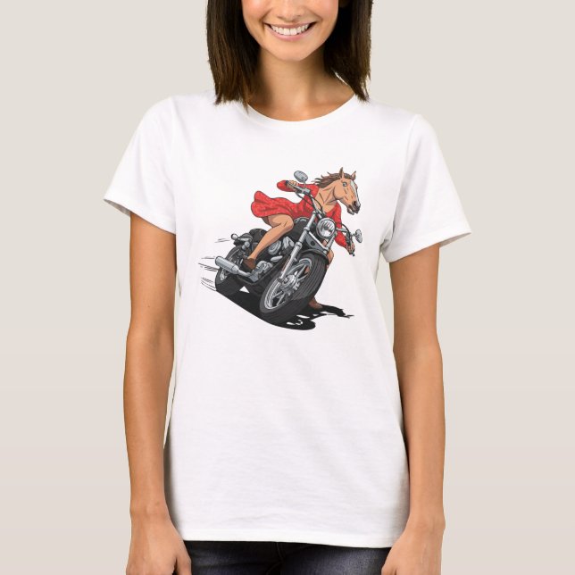 Camiseta Moto de la dama de caballo (Anverso)
