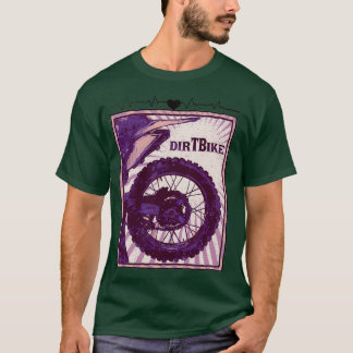 Camiseta Moto de la motocicleta Dirt Bike Heartbeat (3) 