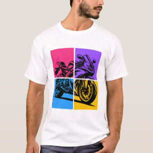 Camiseta Moto deportiva de arte pop