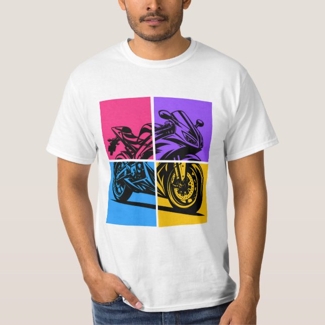 Camiseta Moto deportiva Pop Art (Anverso)