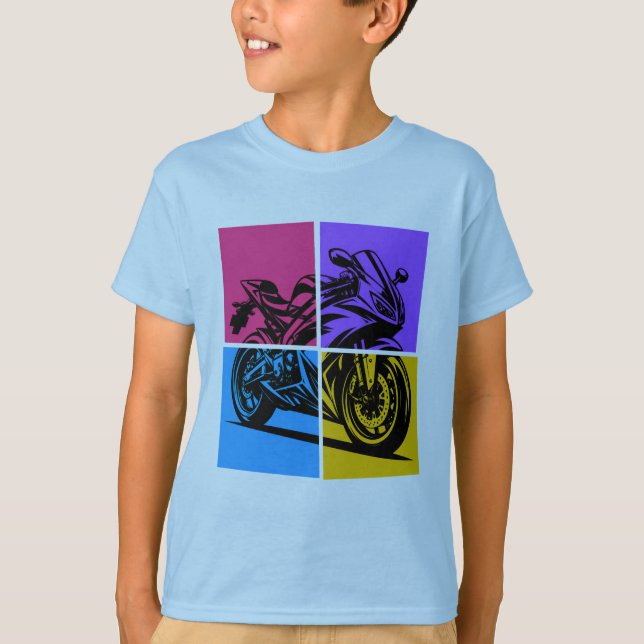 Camiseta Moto deportiva Pop Art (Anverso)