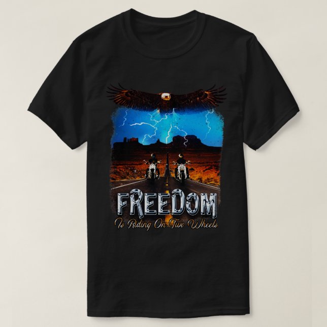 Camiseta Moto Freedom Vintage Classic Biker (Diseño del anverso)