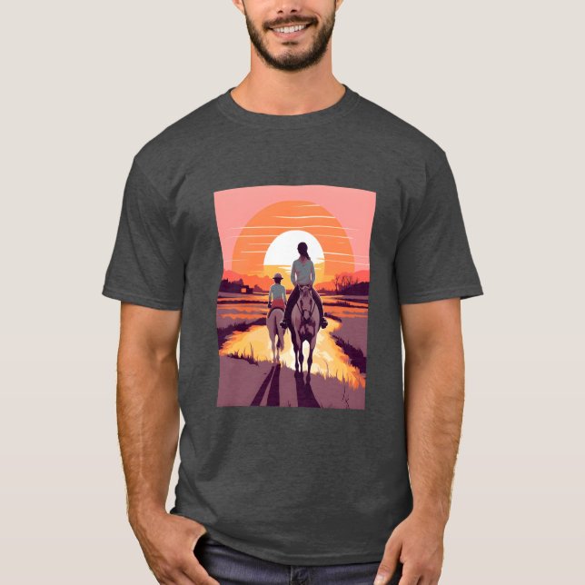 Camiseta Moto madre madre madre madre hija de caballo monta (Anverso)