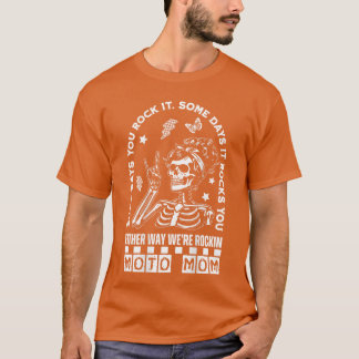 Camiseta Moto Mamá Esqueleto Rocker Punk Motera Retro Gótic