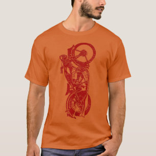 Camiseta Moto negro retro vintage clásico de motocicleta ro