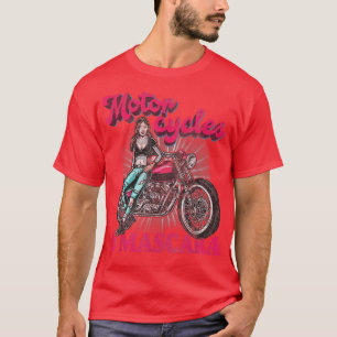 Camiseta Moto Rider Mujeres Chicas Motocicletas Y Mascara B