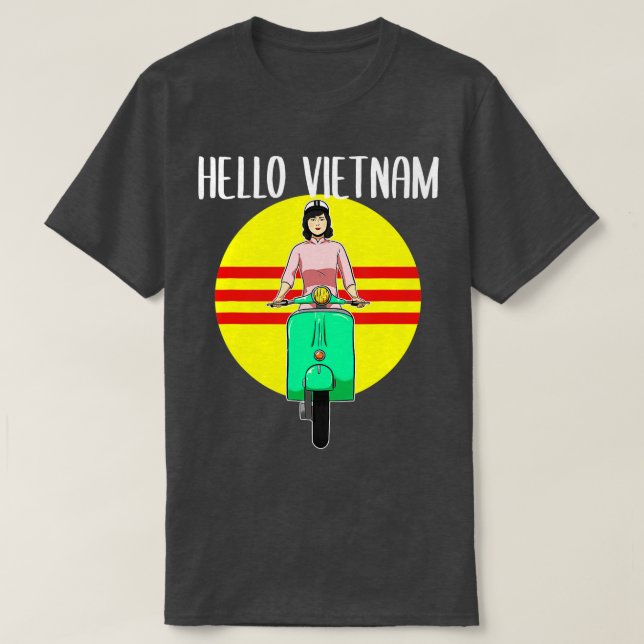 Camiseta Moto vietnamita de Vietnam Hello Ao Dai Bik (Diseño del anverso)