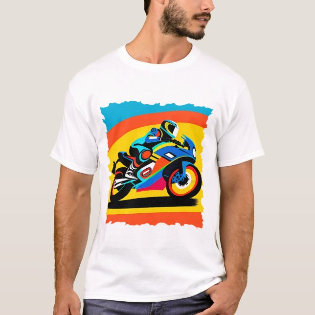 Camiseta Motocicleta a alta velocidad (Anverso)
