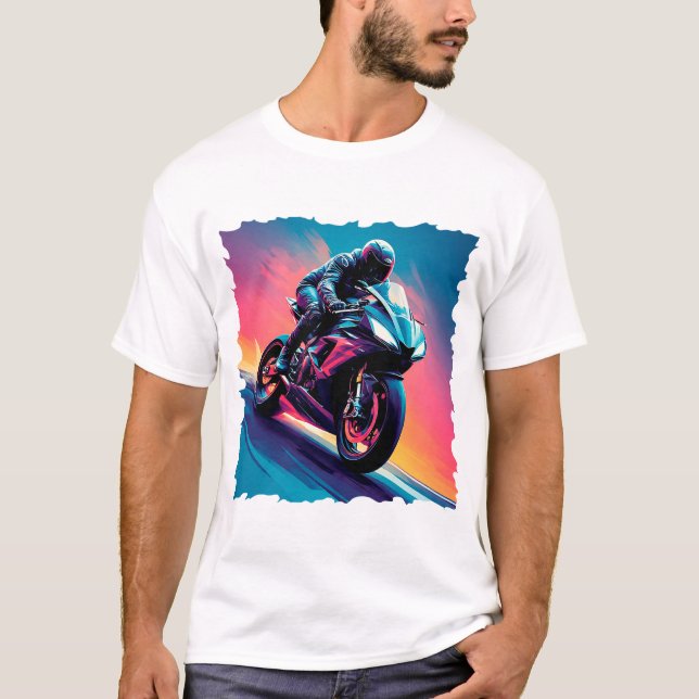 Camiseta Motocicleta a alta velocidad (Anverso)
