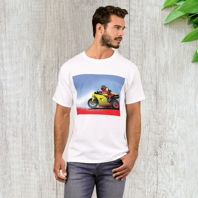 Camiseta Motocicleta amarilla Mens T-Shirt (Subido por el creador)