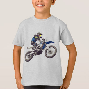 Camiseta Motocicleta Azul con motociclista