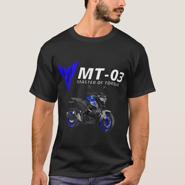 Camiseta Motocicleta azul Mt-03 (Anverso)