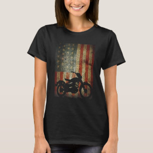 Camiseta Motocicleta Biker America Bandera Patriótica Grung