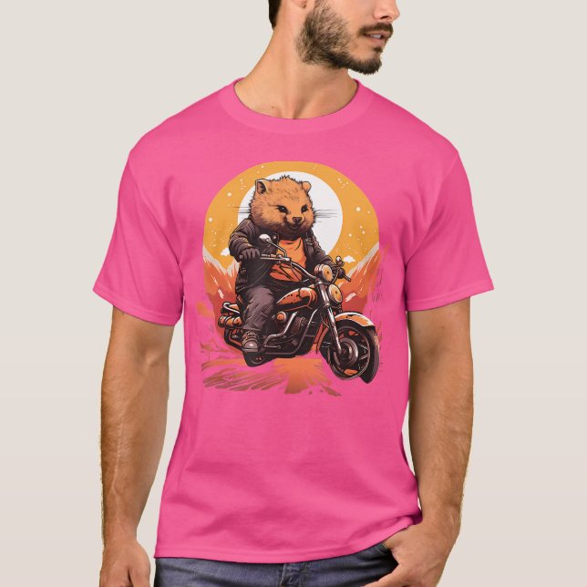 Camiseta Motocicleta ciclista Wombat (Anverso)
