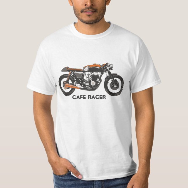 Camiseta Motocicleta clásica del corredor del café (Anverso)