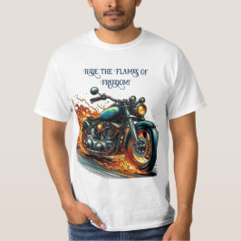 Camiseta Motocicleta clásica en movimiento con llamas
