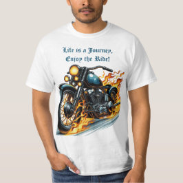 Camiseta Motocicleta clásica en movimiento con llamas