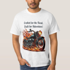Camiseta Motocicleta clásica en movimiento con llamas
