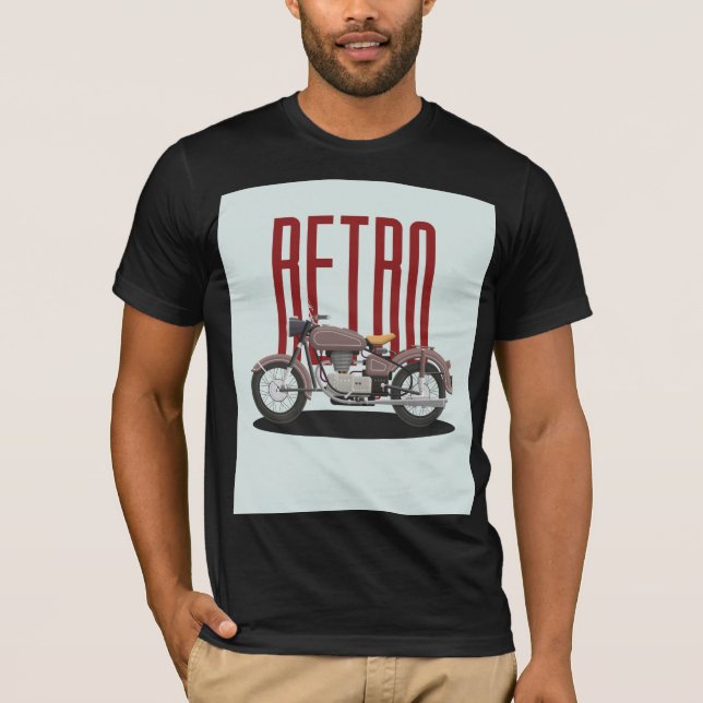 Camiseta Motocicleta clásica retro. (Anverso)