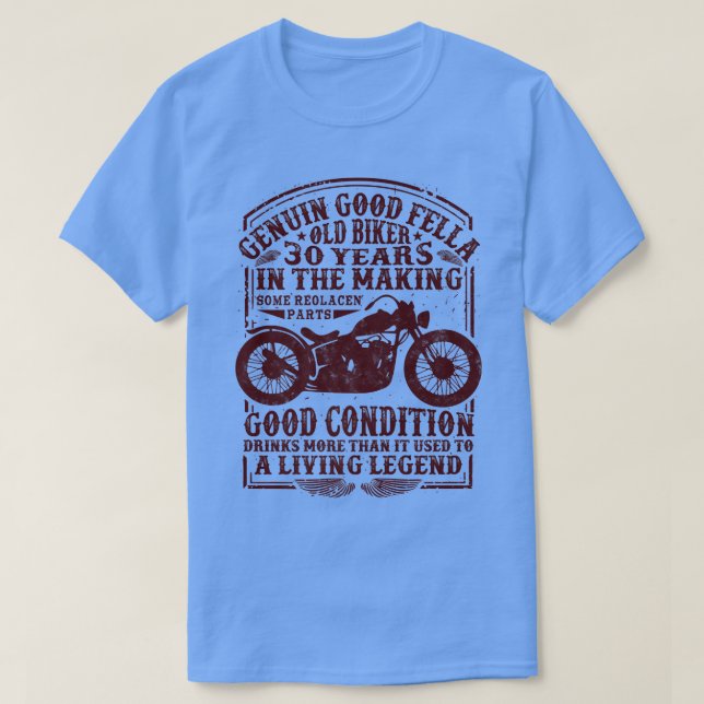 Camiseta Motocicleta clásica vintage de 30 años (Diseño del anverso)