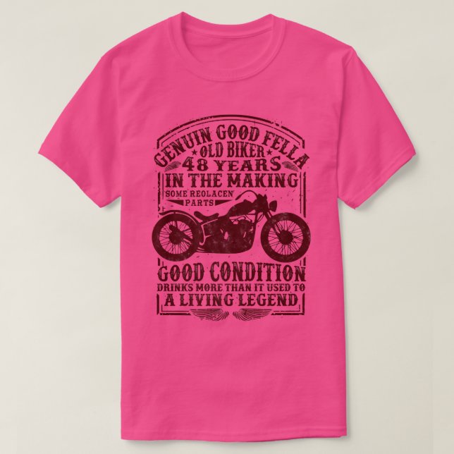 Camiseta Motocicleta clásica vintage de 48 años (Diseño del anverso)