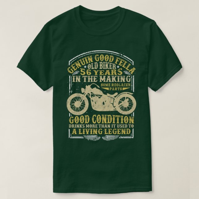 Camiseta Motocicleta clásica vintage de 56 años (Diseño del anverso)