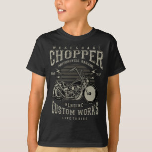 Camiseta Motocicleta de Chopper de la Costa Oeste
