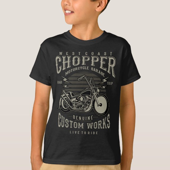 Camiseta Motocicleta de Chopper de la Costa Oeste (Anverso)