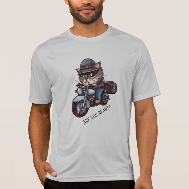 Camiseta Motocicleta de ciclismo de gatos Guay está listo (Anverso)